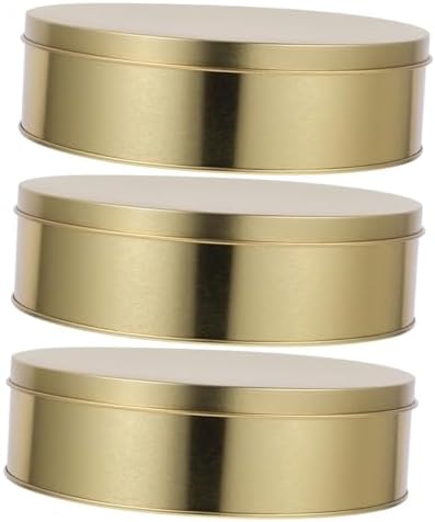 3 Piezas de Latas de Galletas Decorativas de Metal para Almacenar Galletas, Caja de Dulces, Estante de Almacenamiento, Caja de Pastillas para Viajes, Caja de Dulces, Tarro de Dulces, Contenedores Redondos para Dulces.  | Tarros de galletas Tarros de galletas Tarros de galletas