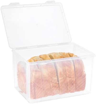 Contenedor Grande para Pan en el Refrigerador – Mantiene el Pan Fresco, Caja de Pan Hermética, Caja de Almacenamiento de Plástico para Pan en Rebanadas, Galletas, Snacks, Bagels – Dispensador con Tapa.  | Cajas de pan Cajas de pan Cajas de pan