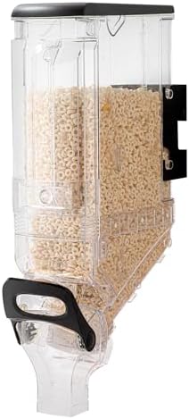 Dispensador de Alimentos Secos Met Lux de 5 Galones, 1 Dispensador de Cereal Hermético – Montado en la Pared, Control Único, 1 Dispensador de Granos de Plástico Negro, Ideal para Snacks, Nueces o Granos de Café  | Dispensadores de comida Dispensadores de comida Dispensadores de comida