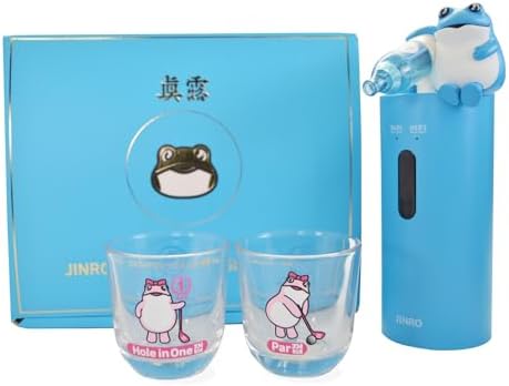 Dispensador de Soju Jinro con 2 Copas de Soju, Dispensador Automático de Bebidas Solo para Soju, Merchandising de Marca Clásica de Soju, Soju Coreano, Regalos Divertidos, Tubo de Silicona en 2 Tamaños, Carga Tipo C [Licencia Oficial]  | Dispensadores de comida Dispensadores de comida Dispensadores de comida