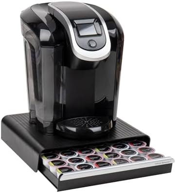 Organizador de Cafetera de Una Sola Porción, Capacidad para 36 Cápsulas, Ideal para la Sala de Descanso, 12.75″ L X 13″ W X 3″ H, Talla Única, Negro  | Soportes para cápsulas de café Soportes para cápsulas de café Soportes para cápsulas de café