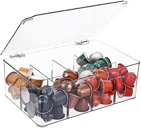 Soporte para Cápsulas de Café, Almacenamiento de Cápsulas de Café para el Mostrador, Organizador Transparente para K Cup, Compatible con Cápsulas Nespresso Originalline y Vertuoline & Cápsulas Keurig, Soporte de Acrílico para Cápsulas de Café con Tapa – Transparente  | Soportes para cápsulas de café Soportes para cápsulas de café Soportes para cápsulas de café