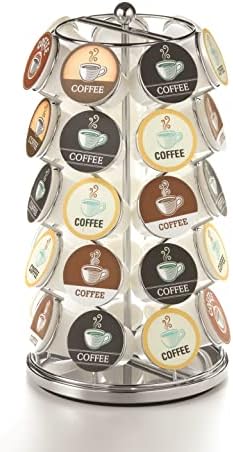 Soporte para K Cup Nifty – Compatible con K-Cups, Carrusel de Cápsulas de Café | Soporte para 35 K Cups, Gira 360 Grados, Plataforma Lazy Susan, Diseño Moderno en Cromo, Organizador para Encimera de Cocina en Casa o Oficina  | Soportes para cápsulas de café Soportes para cápsulas de café Soportes para cápsulas de café