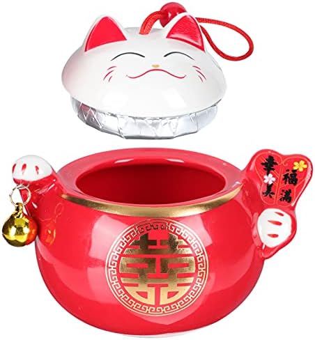 Tarro de Galletas de Cerámica Decoración para el Hogar Decoración China Tazón de Gato de la Suerte Japonés Maneki Tazón de Gato de la Suerte Contenedor de Cerámica Tarros de Comida Tazón de Dulces Decoración del Hogar Decoración de Bodas  | Tarros de galletas Tarros de galletas Tarros de galletas