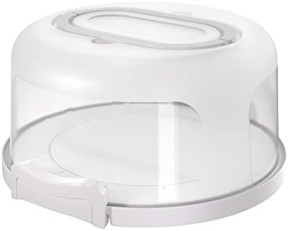 Transportador de Pasteles Redondo Top Shelf Elements con Soporte de Dos Lados, Sirve Como Bandeja de Servicio de Cinco Secciones, Soporte Portátil para Pasteles de 10 Pulgadas, Caja con Asa, Contenedor para Tartas (Blanco)  | Transportadores de pasteles Transportadores de pasteles Transportadores de pasteles